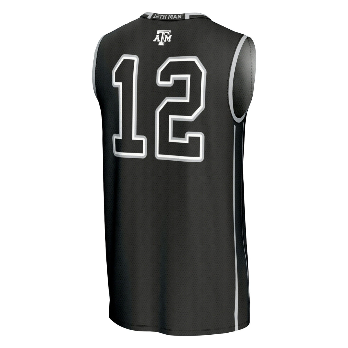 #12 Texas A&M Aggies Basketball Lightweight Fashion Jersey - Black product image 4, provided for visual reference and