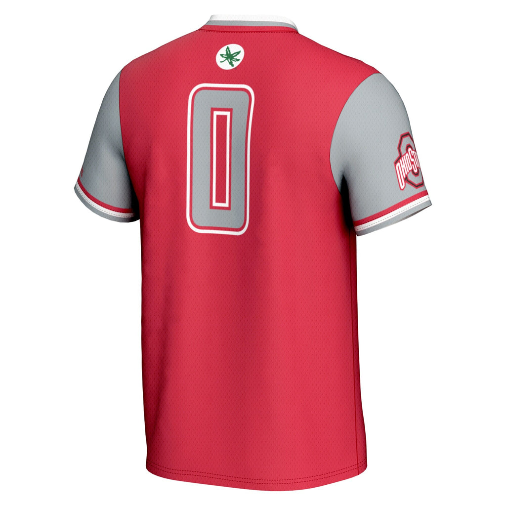 #0 Ohio State Buckeyes Lightweight Softball Jersey - Scarlet product image 4, provided for visual reference and product