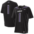 #1 Northwestern Wildcats Alternate Replica Football Jersey - Black product image 1, provided for visual reference and