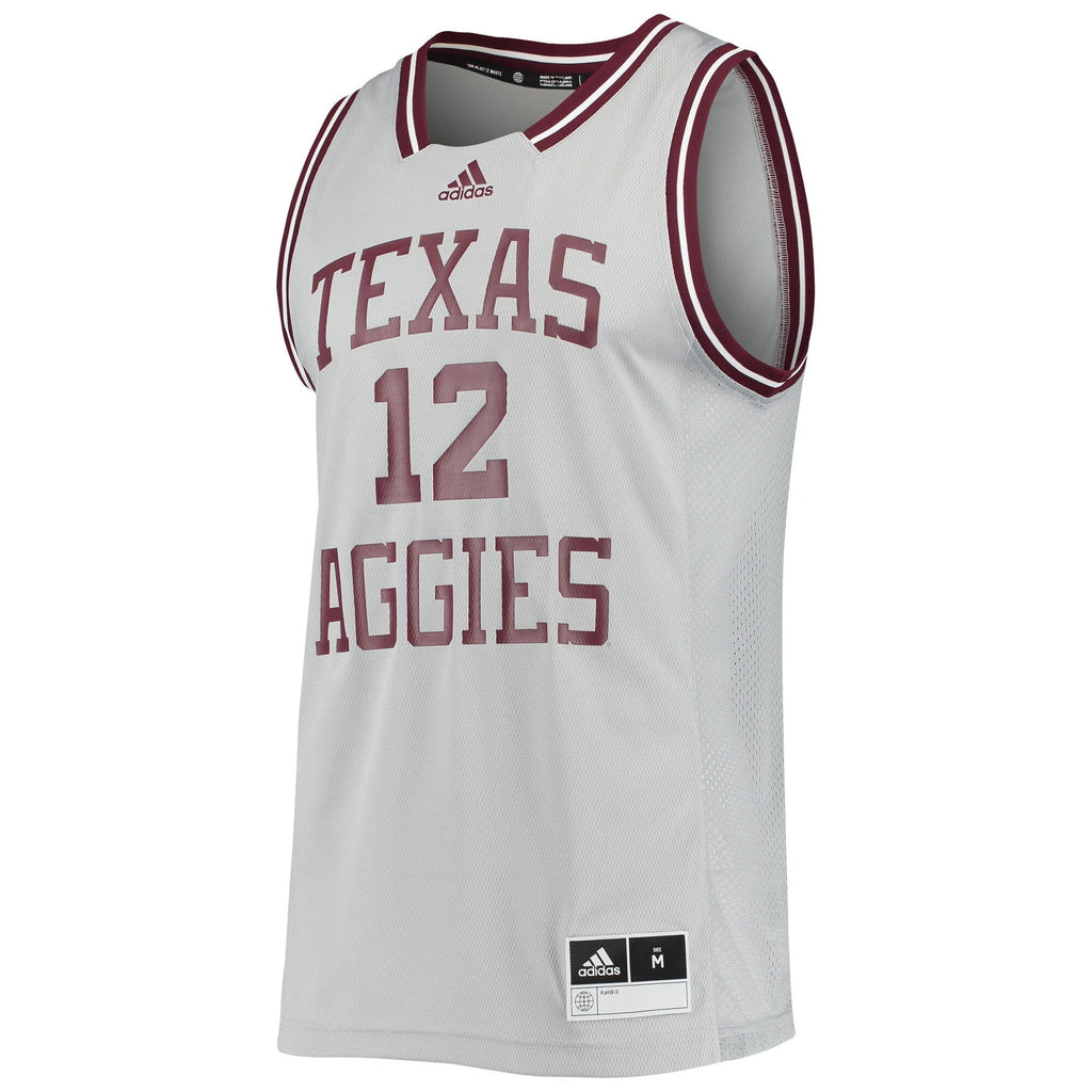 #12 Texas A&M Aggies Reverse Retro Jersey - Gray product image 3, provided for visual reference and product detail review