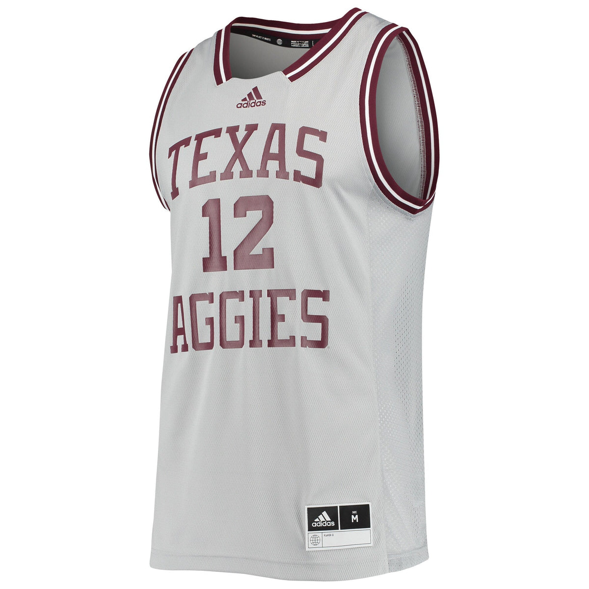#12 Texas A&M Aggies Reverse Retro Jersey - Gray product image 3, provided for visual reference and product detail review