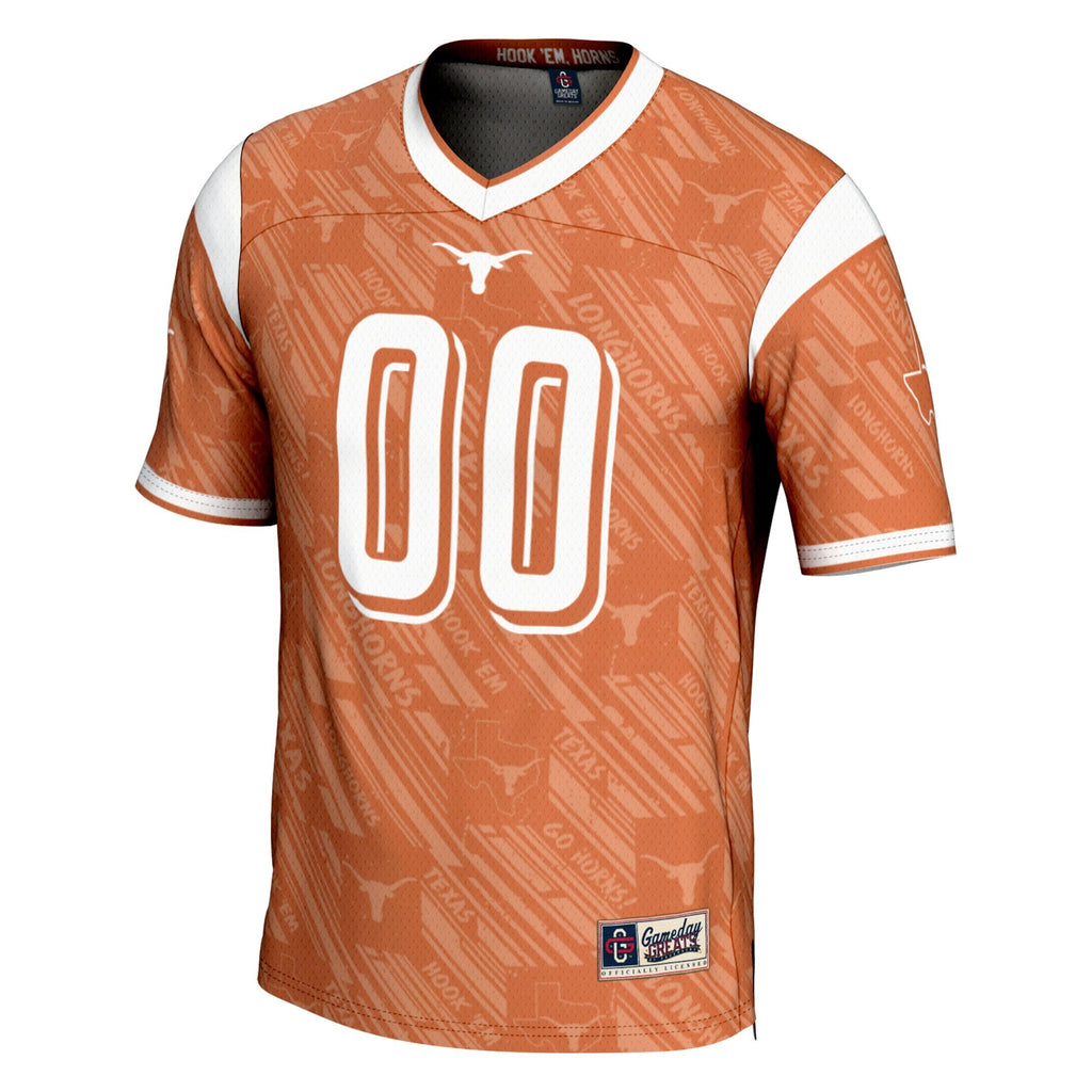 Texas Longhorns Highlight Print NIL Pick-A-Player Football Jersey - Texas Orange product image 3, provided for visual