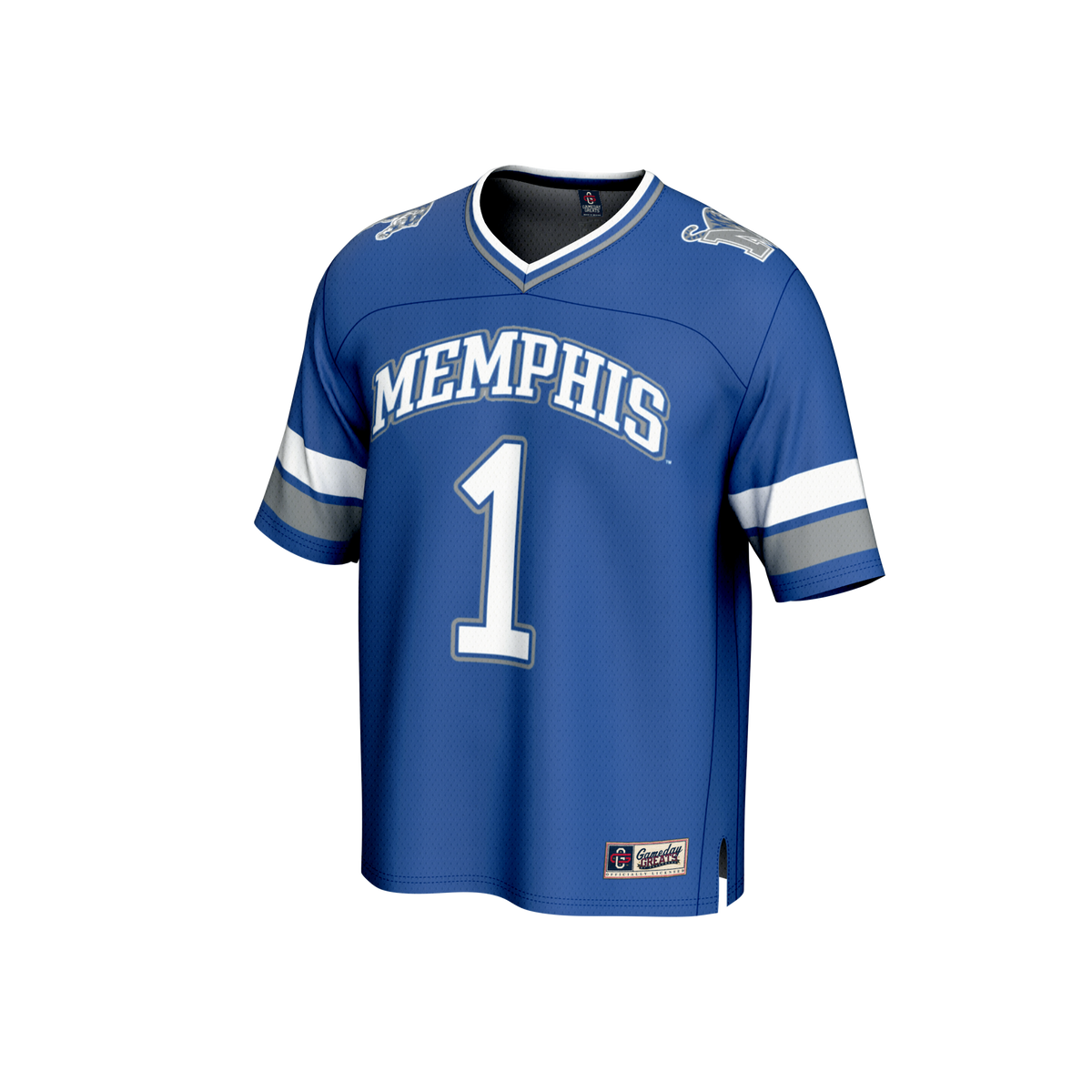 #1 Memphis Tigers Collegiate Football Fashion Jersey - Royal product image 3, provided for visual reference and product