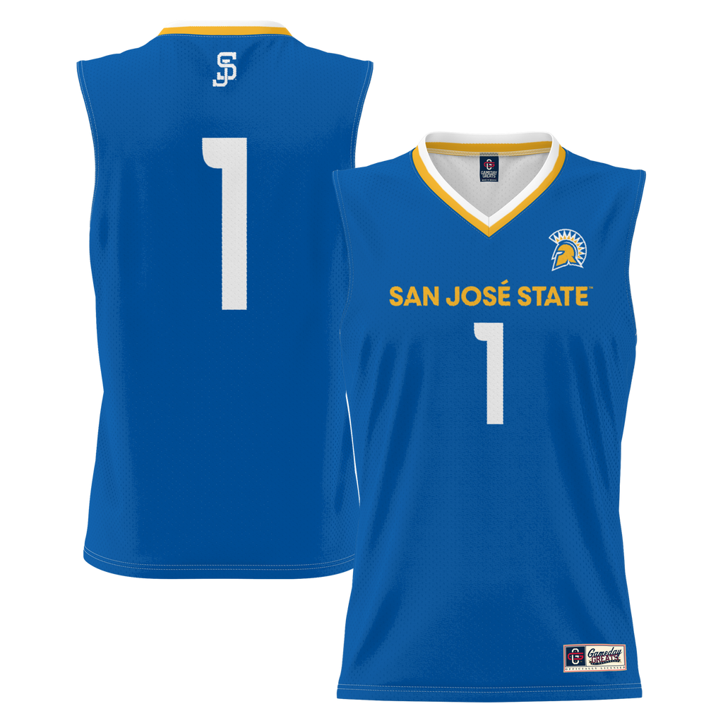 #1 San Jose State Spartans Lightweight Basketball Jersey - Royal product image 2, provided for visual reference and product
