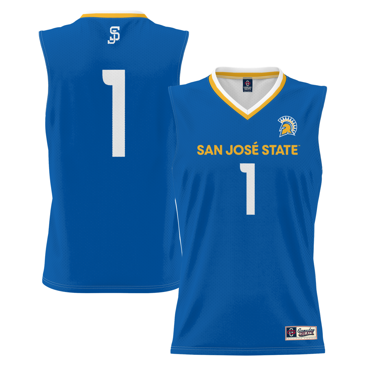 #1 San Jose State Spartans Lightweight Basketball Jersey - Royal product image 2, provided for visual reference and product