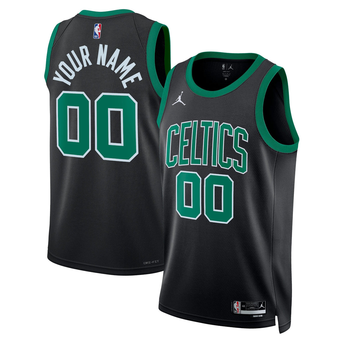 Boston Celtics Statement Edition Swingman Jersey - Black - Custom product image 1, provided for visual reference and product