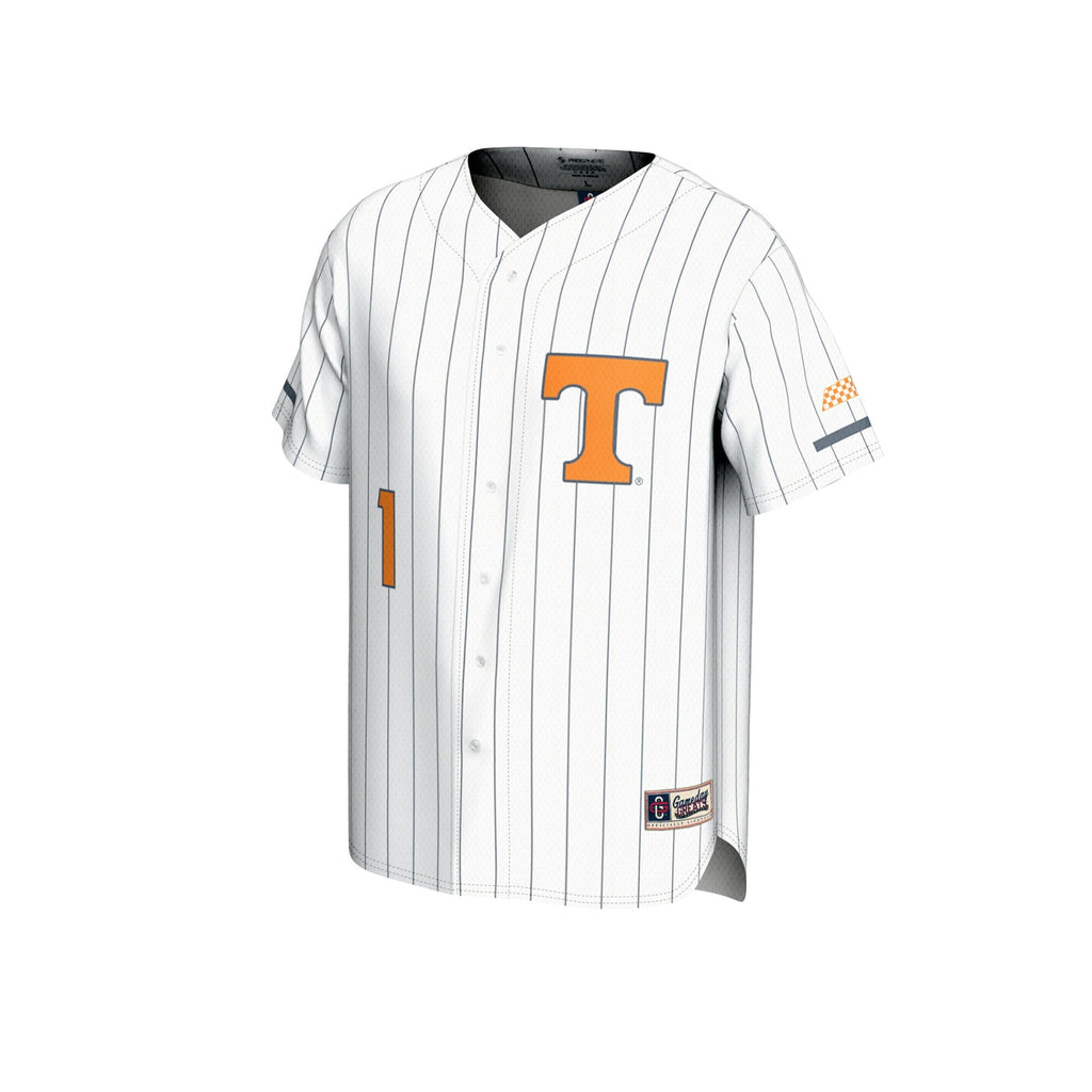 #1 Tennessee Volunteers Lightweight Baseball Fashion Jersey - White product image 3, provided for visual reference and
