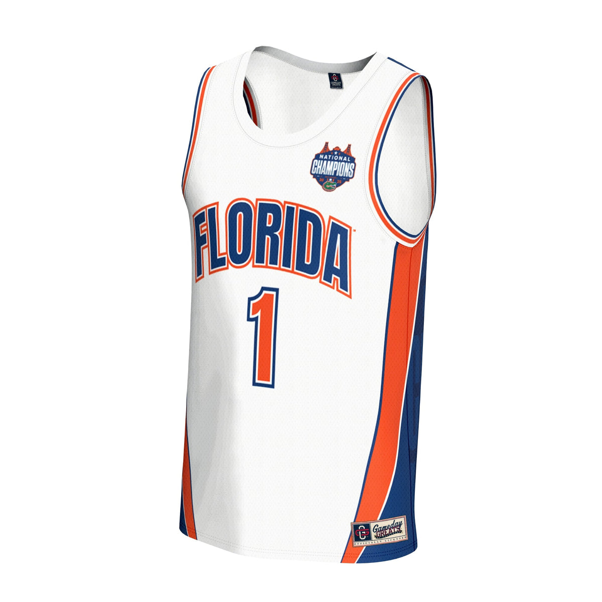 Florida Gators 2025 NCAA Basketball National Champions Commemorative Fashion Jersey - White product image 3, provided for