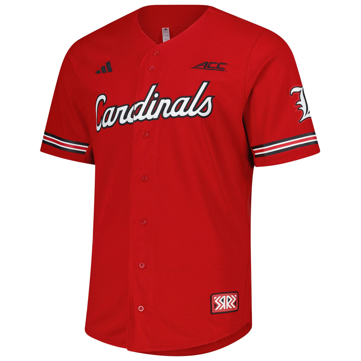 Louisville Cardinals Reversible Retro Full-Button Baseball Jersey - Red product image 3, provided for visual reference and
