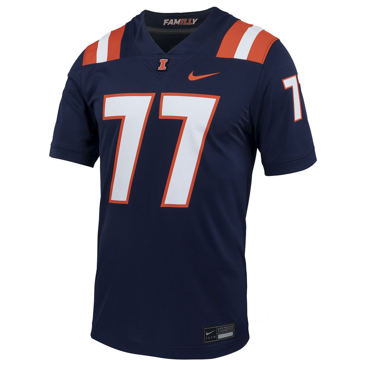 #77 Illinois Fighting Illini Untouchable Football Jersey – Navy product image 3, provided for visual reference and product