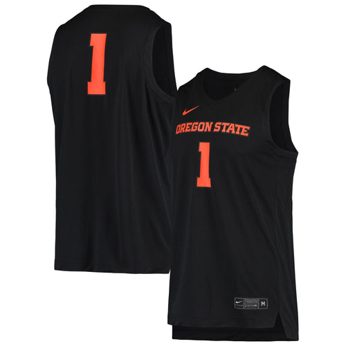#1 Black Oregon State Beavers Replica Basketball Jersey product image 1, provided for visual reference and product detail