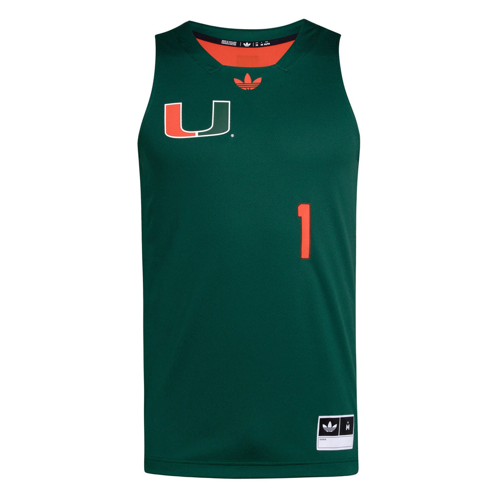 #1 Miami Hurricanes Black History Month Basketball Jersey - Green/Orange product image 3, provided for visual reference and