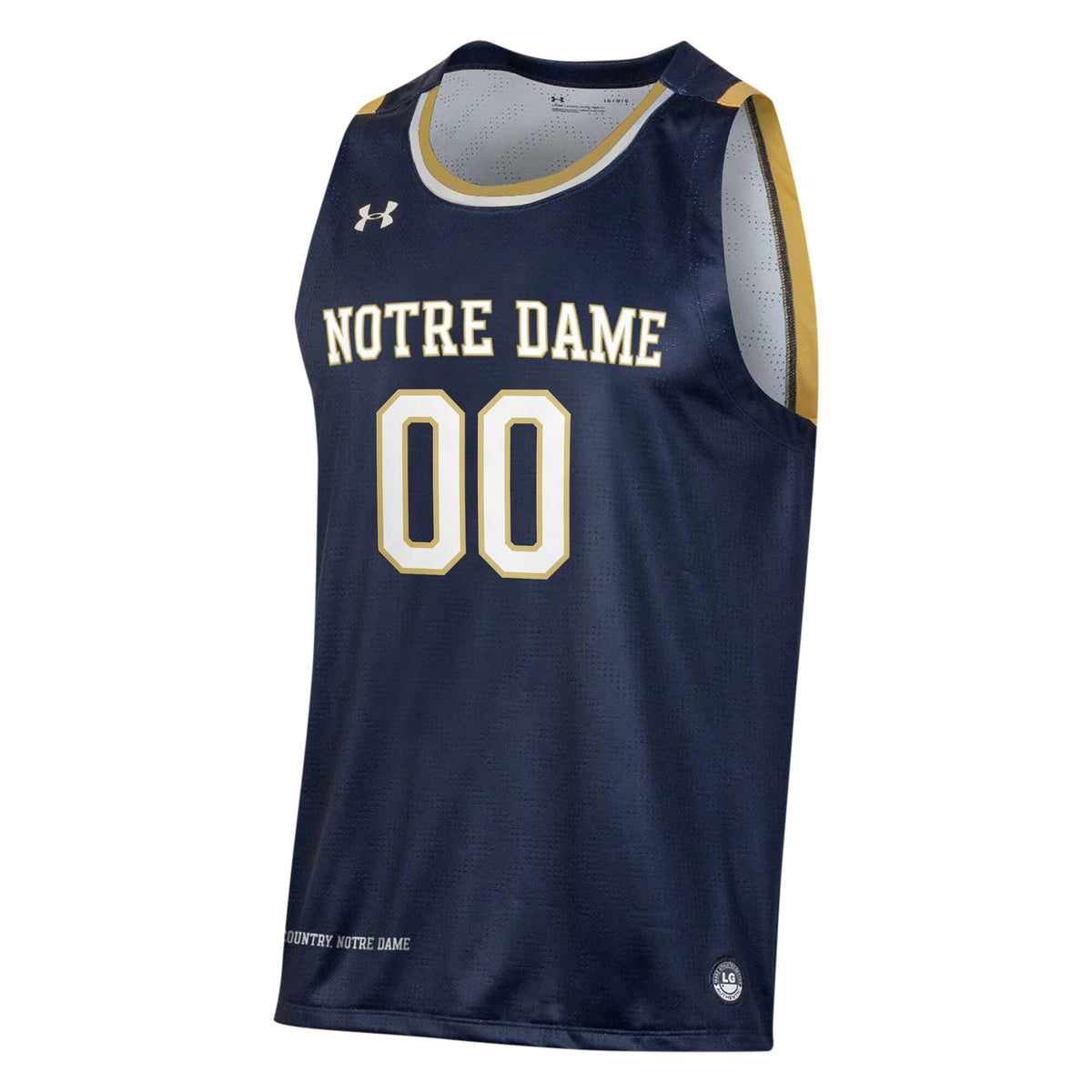 Notre Dame Fighting Irish Custom Alternate Basketball Jersey - Navy product image 3, provided for visual reference and