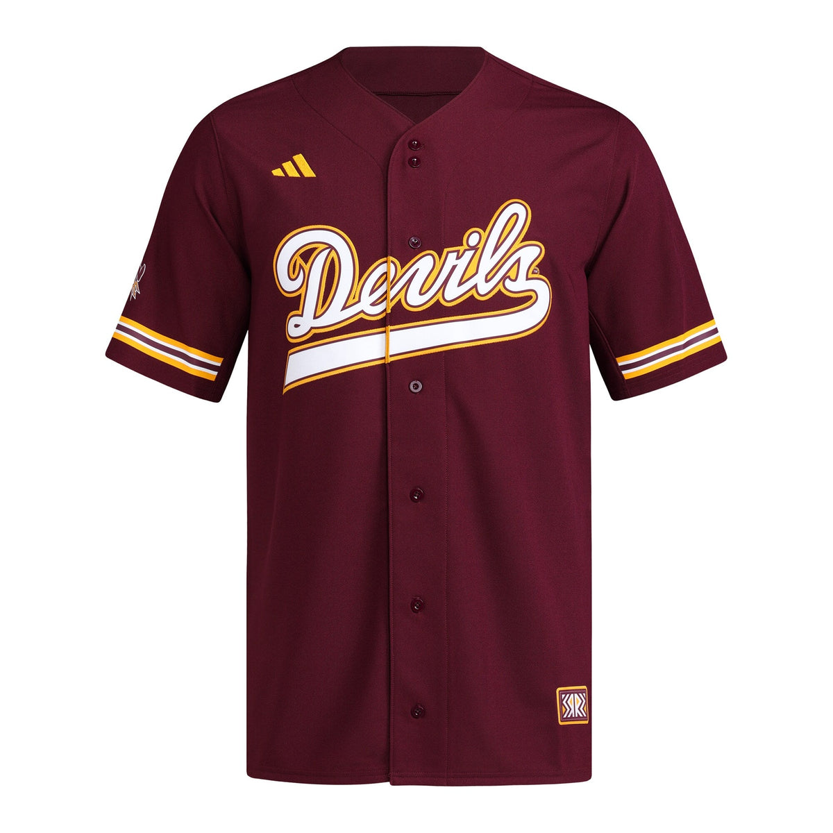 Arizona State Sun Devils Reversible Retro Full-Button Baseball Jersey - Maroon product image 3, provided for visual