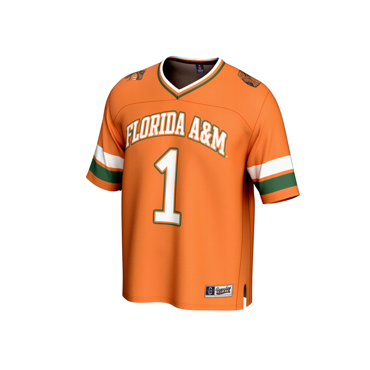#1 Florida A&M Rattlers Collegiate Football Fashion Jersey - Orange product image 3, provided for visual reference and