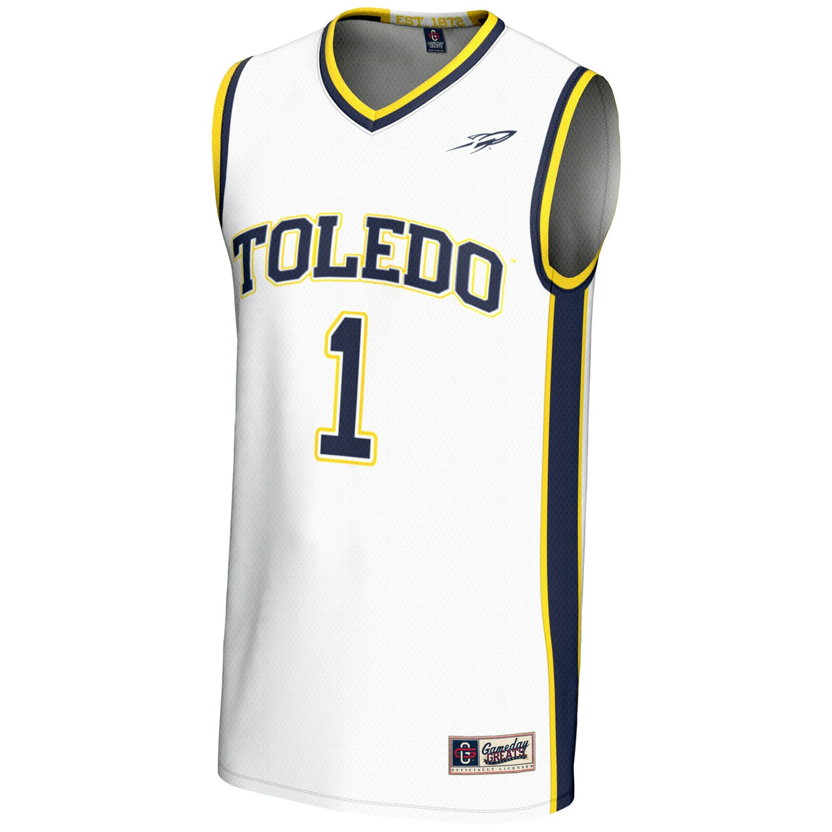 #1 Toledo Rockets Lightweight Basketball Jersey - White product image 3, provided for visual reference and product detail