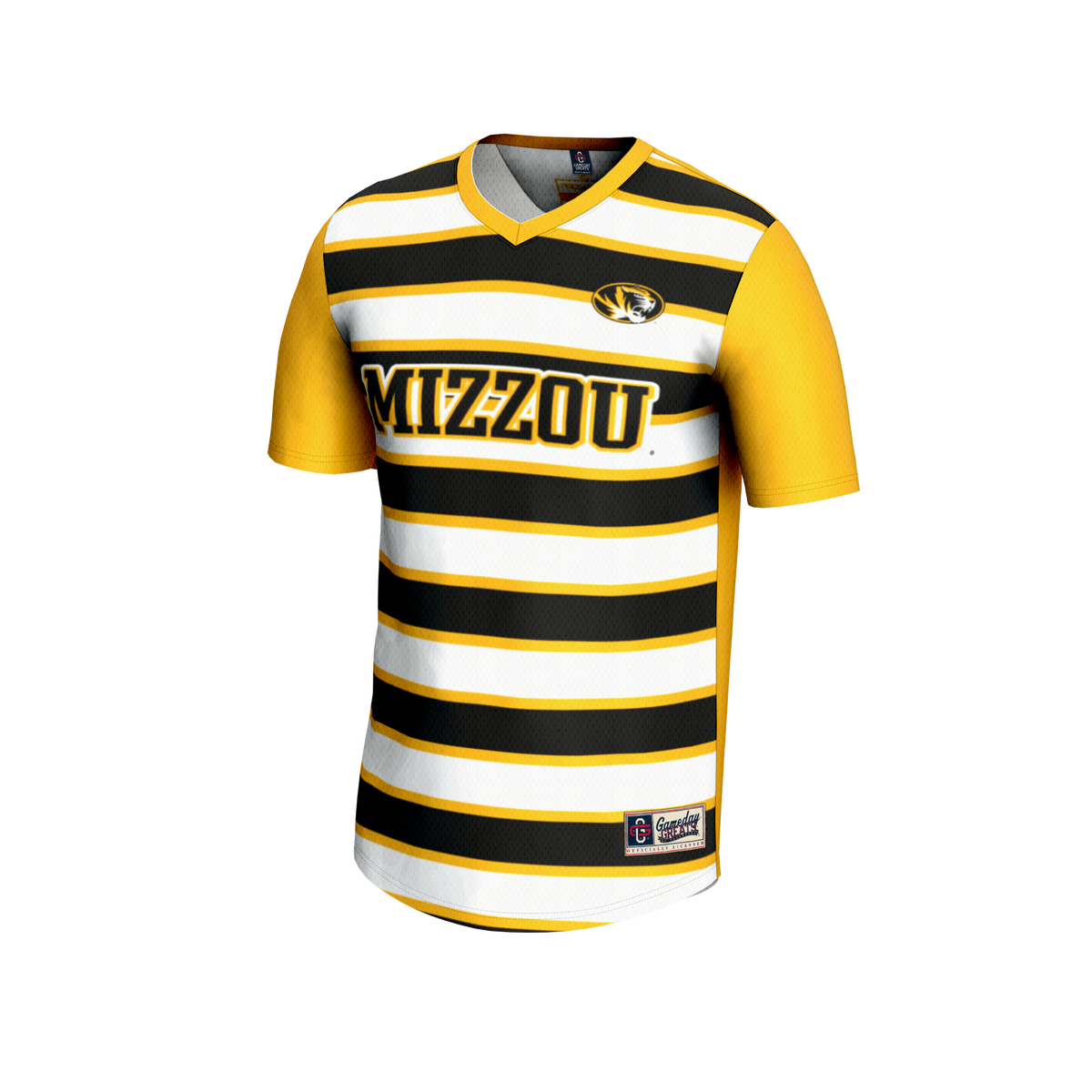 #1 Missouri Tigers Lightweight Soccer Fashion Jersey - Gold product image 3, provided for visual reference and product