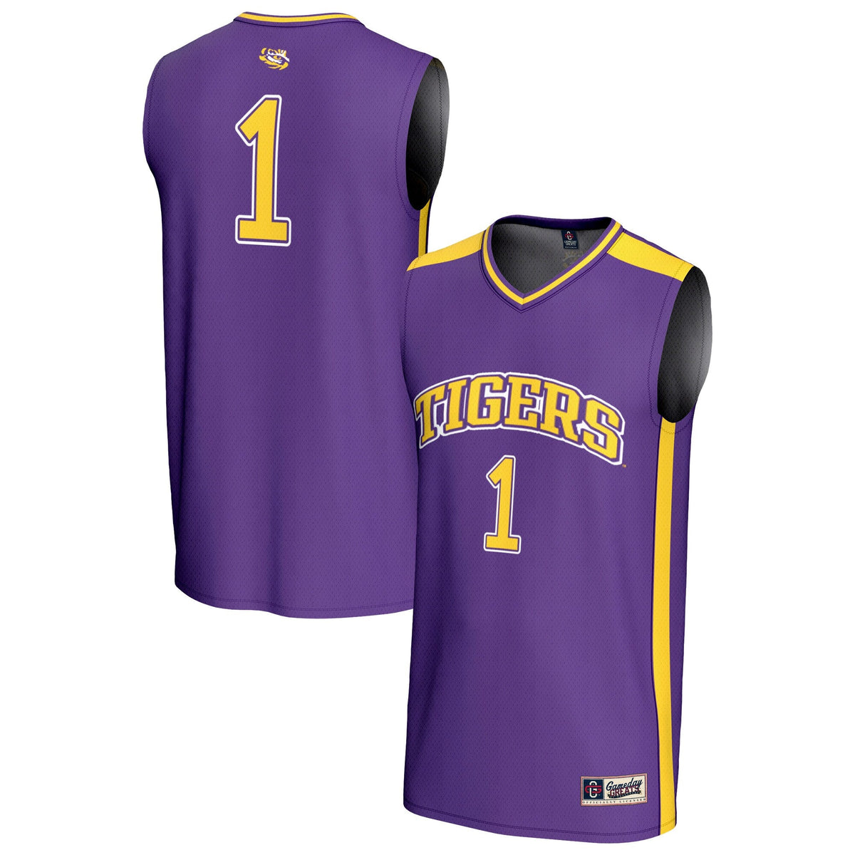 #1 LSU Tigers Lightweight Basketball Fashion Jersey - Purple product image 1, provided for visual reference and product