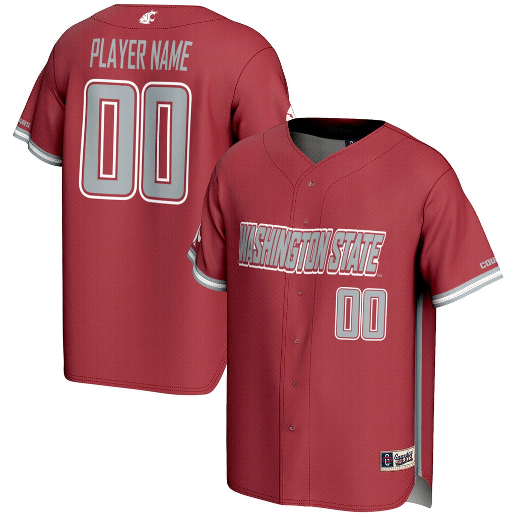 Washington State Cougars NIL Pick-A-Player Lightweight Baseball Jersey - Crimson product image 1, provided for visual