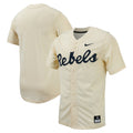 Cream Ole Miss Rebels Replica Full-Button Baseball Jersey product image 1, provided for visual reference and product detail