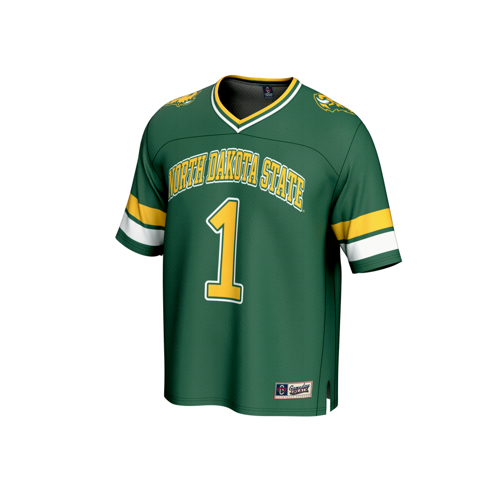 #1 NDSU Bison Lightweight Collegiate Football Fashion Jersey - Green product image 3, provided for visual reference and