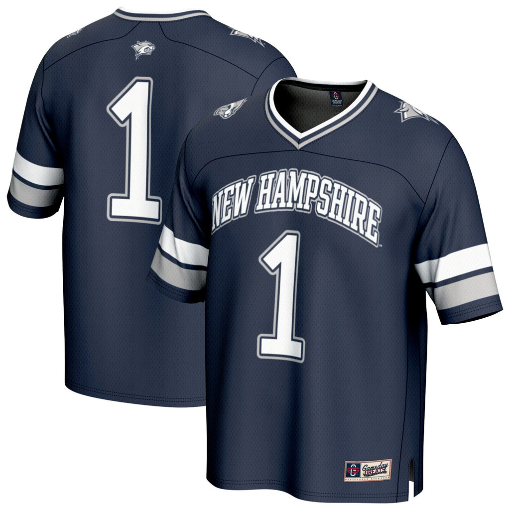 #1 New Hampshire Wildcats Lightweight Collegiate Football Fashion Jersey - Navy product image 2, provided for visual