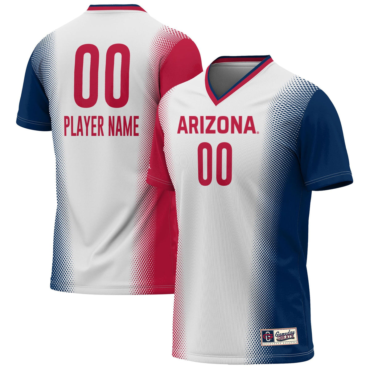 Arizona Wildcats Pick-A-Player NIL Lightweight Soccer Jersey - White product image 2, provided for visual reference and