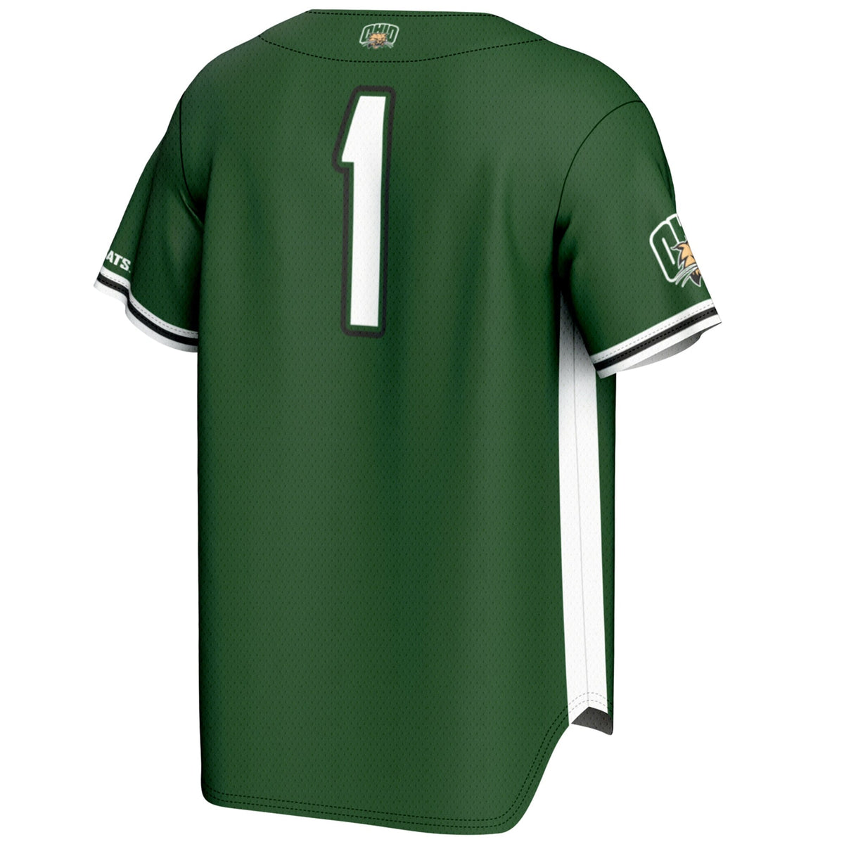 #1 Ohio Bobcats Lightweight Baseball Jersey - Green product image 4, provided for visual reference and product detail review
