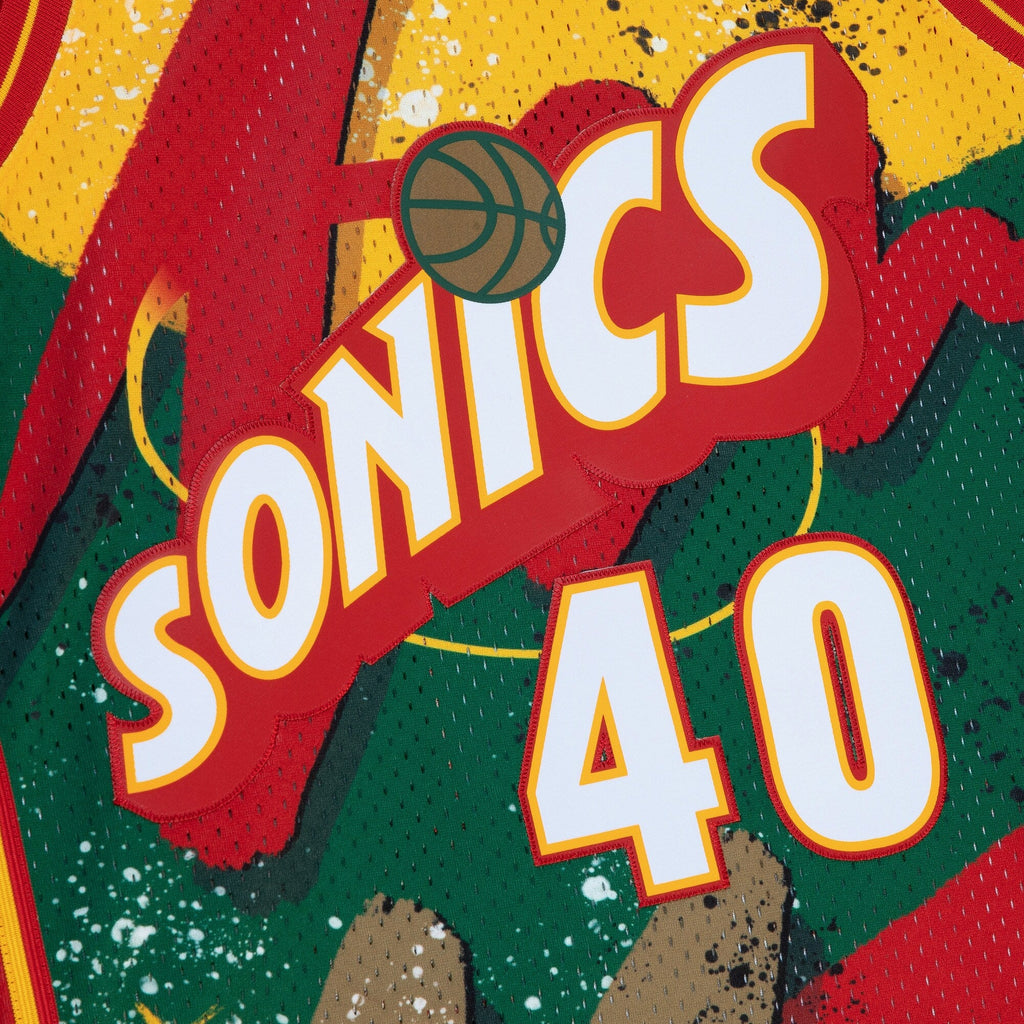 Seattle Supersonics Shawn Kemp 1995 Hyper Hoops Swingman Jersey - Green product image 5, provided for visual reference and