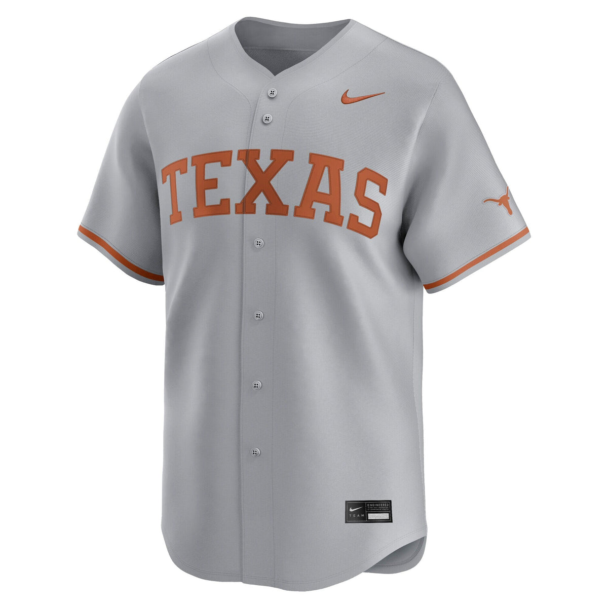 Gray Texas Longhorns Alternate Limited Baseball Jersey product image 3, provided for visual reference and product detail