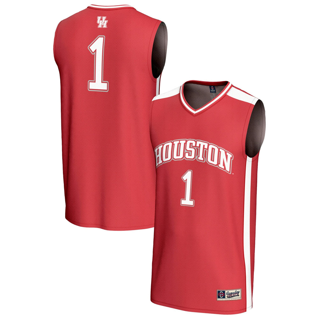 #1 Houston Cougars Lightweight Basketball Fashion Jersey - Red product image 2, provided for visual reference and product