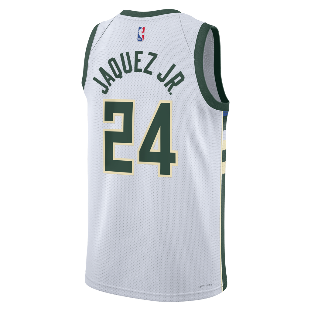 Milwaukee Bucks Association Edition Swingman Jersey - White - Jaime Jaquez Jr. product image 4, provided for visual