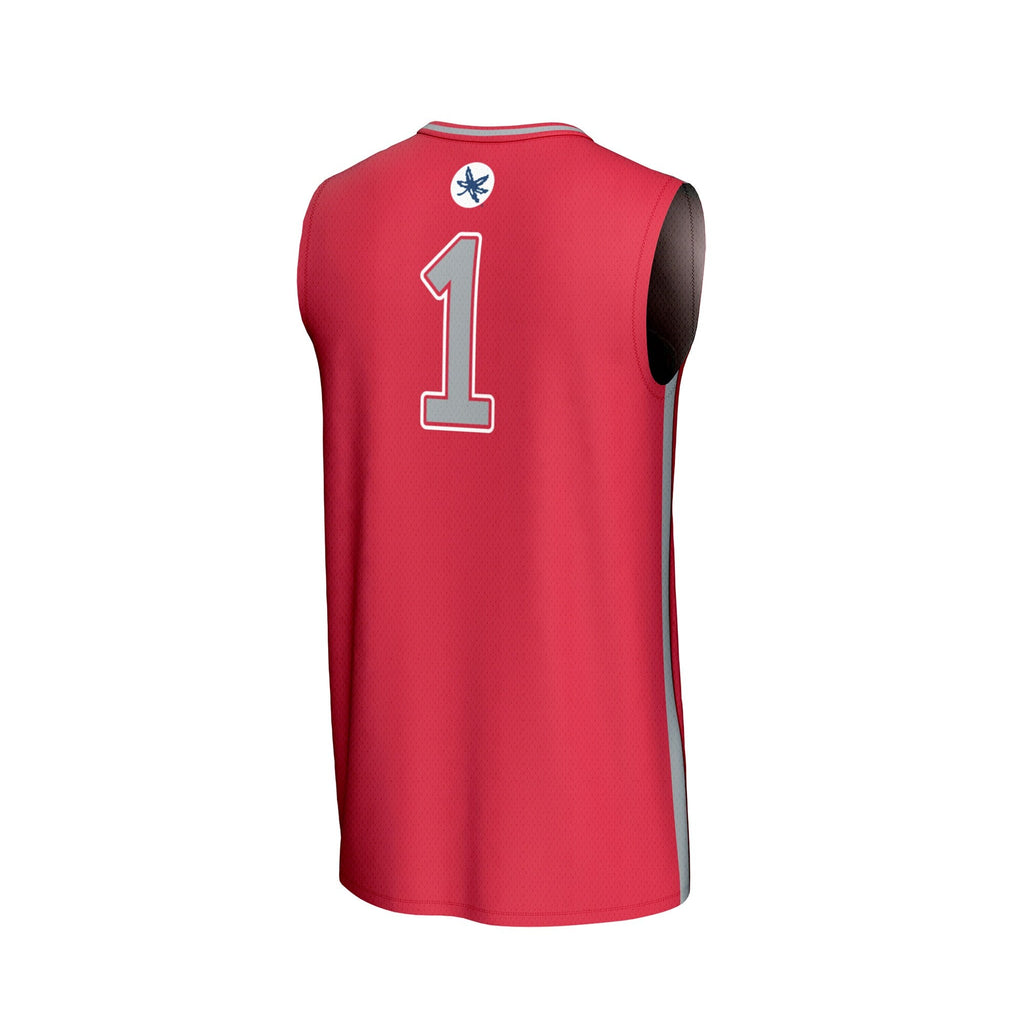 #1 Ohio State Buckeyes Lightweight Basketball Fashion Jersey - Scarlet product image 4, provided for visual reference and