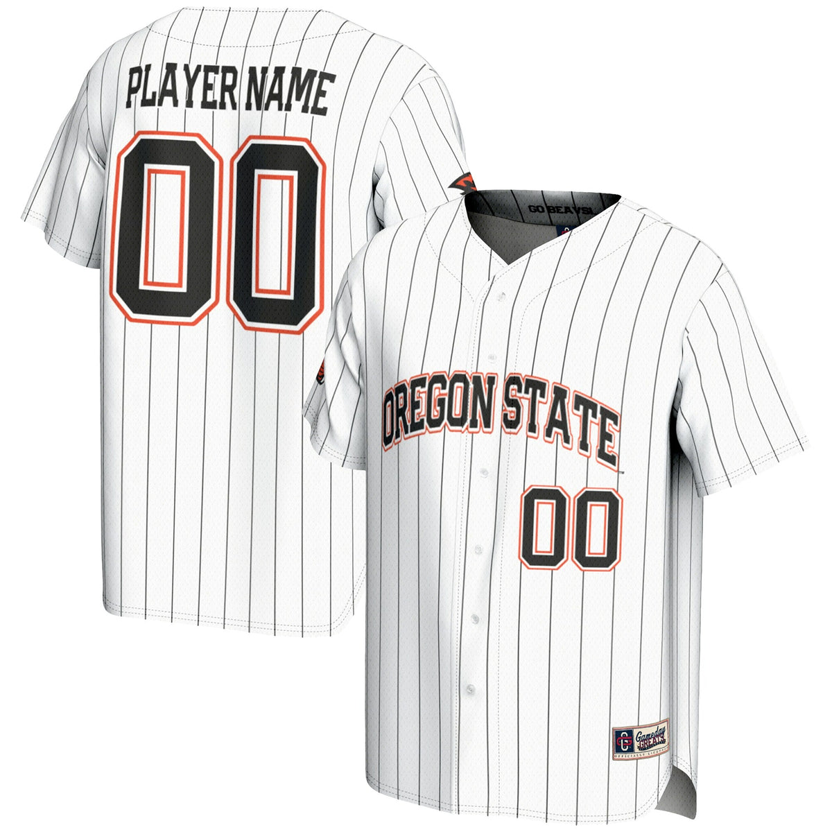 Oregon State Beavers NIL Pick-A-Player Lightweight Baseball Jersey - White product image 1, provided for visual reference