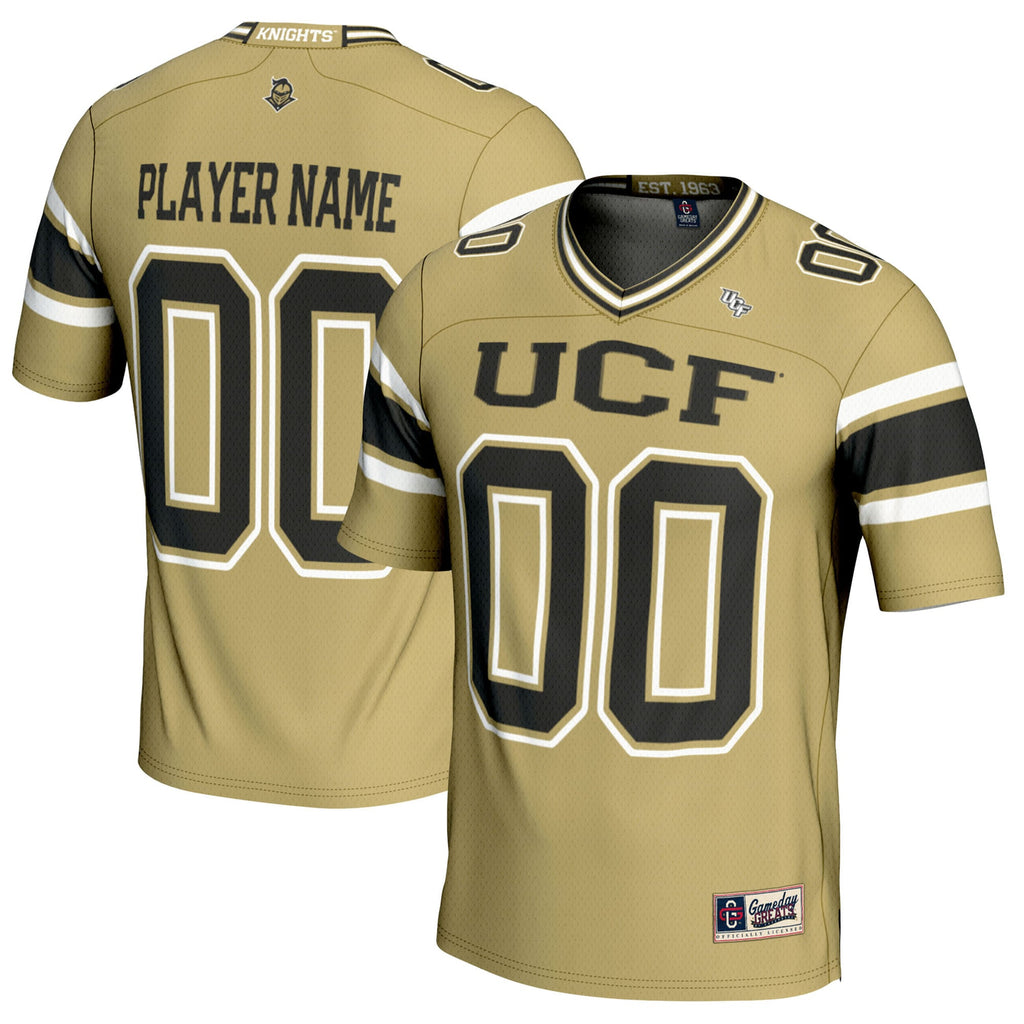 UCF Knights NIL Pick-A-Player Football Jersey - Gold product image 1, provided for visual reference and product detail review