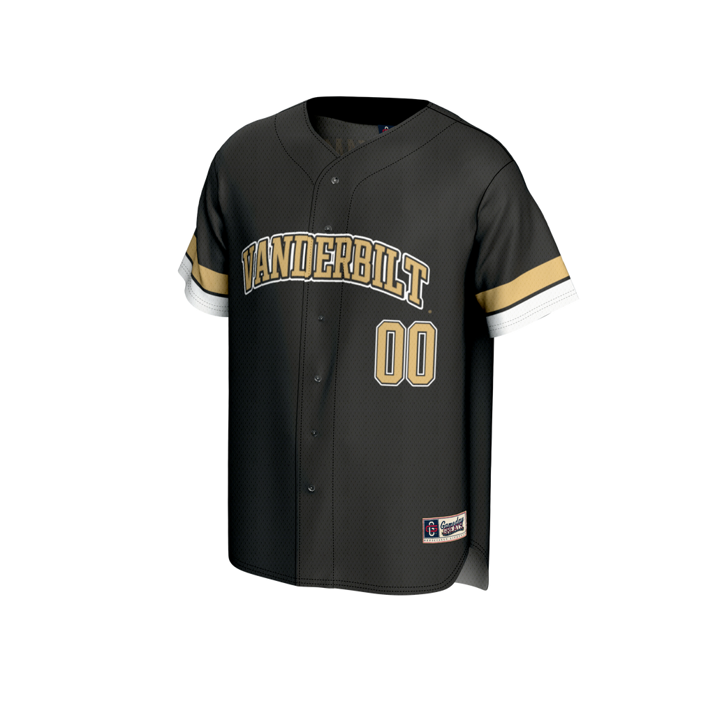 Vanderbilt Commodores NIL Pick-A-Player Lightweight Baseball Jersey - Black product image 3, provided for visual reference