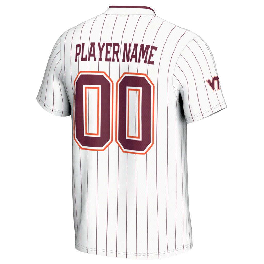 Virginia Tech Hokies NIL Pick-A-Player Lightweight Softball Jersey - White product image 4, provided for visual reference