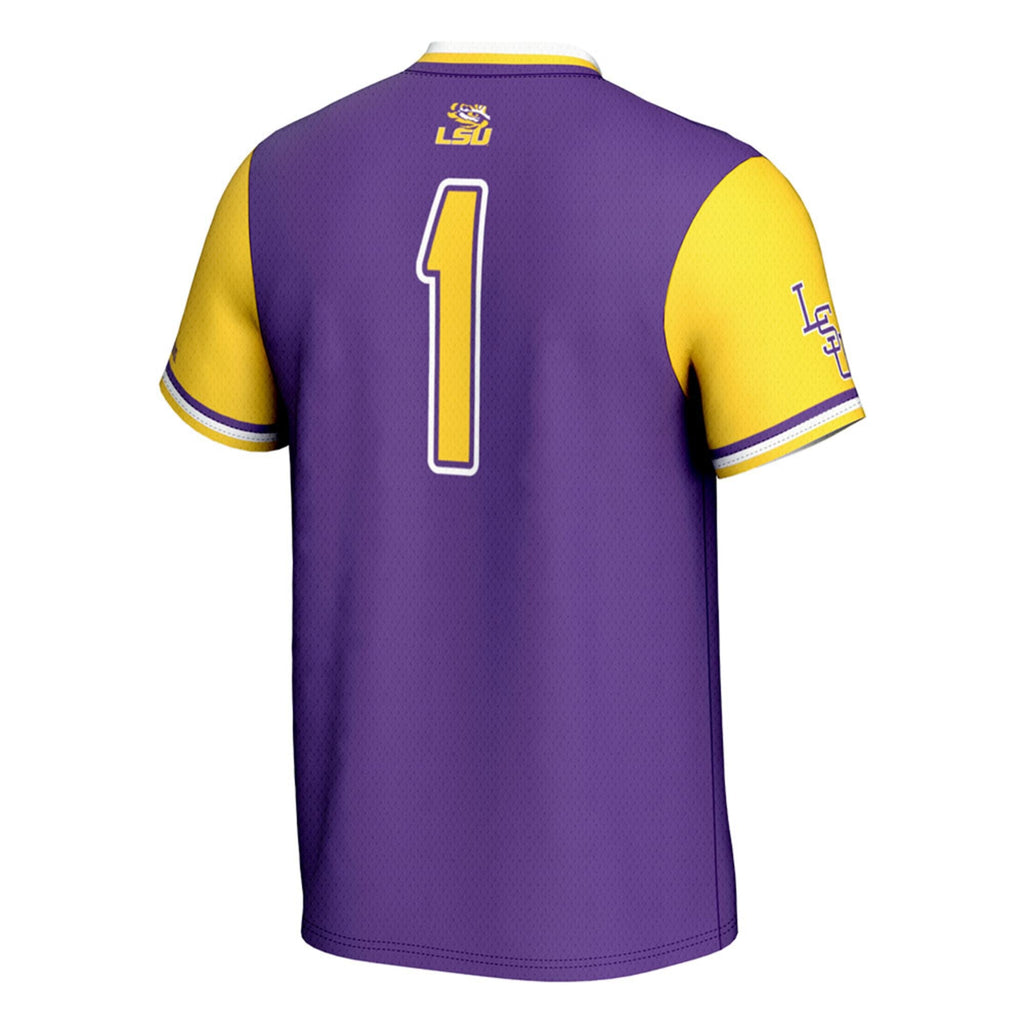 #1 LSU Tigers Lightweight Softball Jersey - Purple product image 4, provided for visual reference and product detail review
