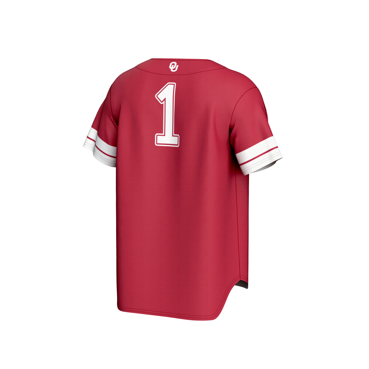 #1 Oklahoma Sooners Lightweight Collegiate Baseball Fashion Jersey - Crimson product image 4, provided for visual reference