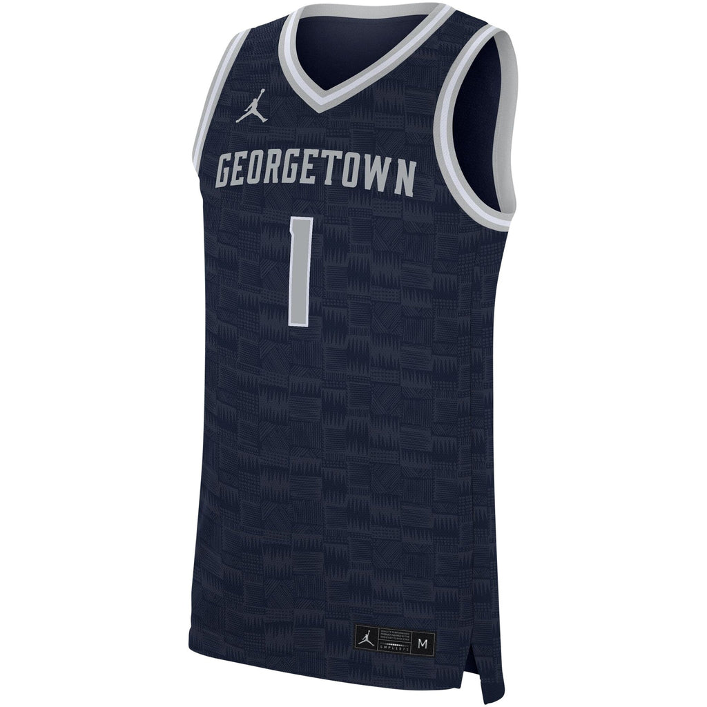 #1 Navy Georgetown Hoyas Replica Jersey product image 3, provided for visual reference and product detail review