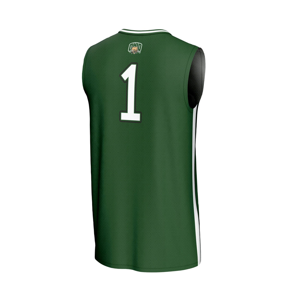#1 Ohio Bobcats Lightweight Collegiate Basketball Fashion Jersey - Green product image 4, provided for visual reference and