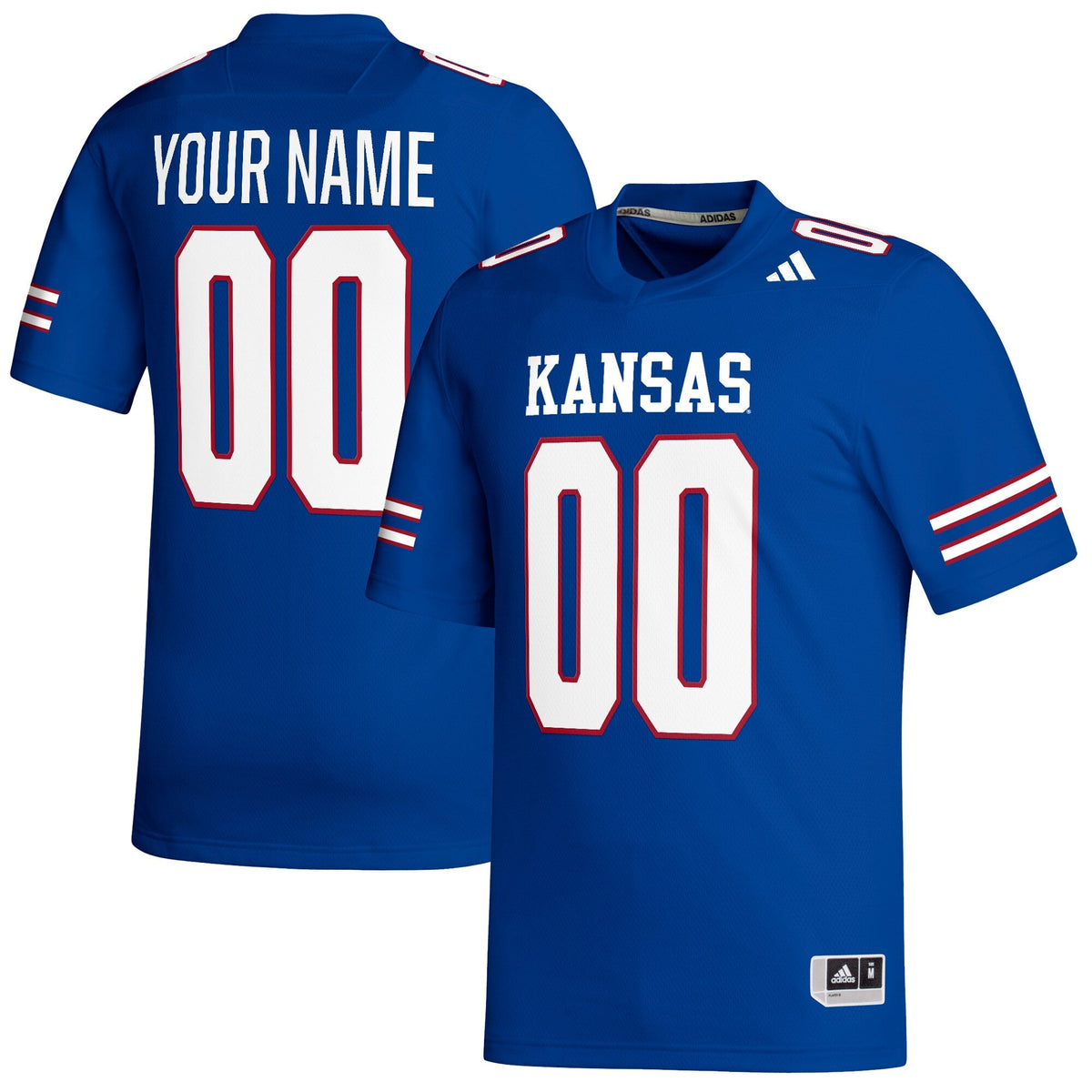Kansas Jayhawks Replica Custom Football Jersey - Royal product image 2, provided for visual reference and product detail