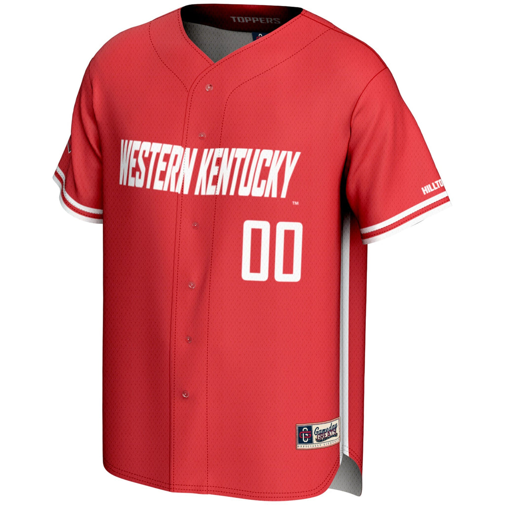 Western Kentucky Hilltoppers NIL Pick-A-Player Lightweight Baseball Jersey - Red product image 3, provided for visual