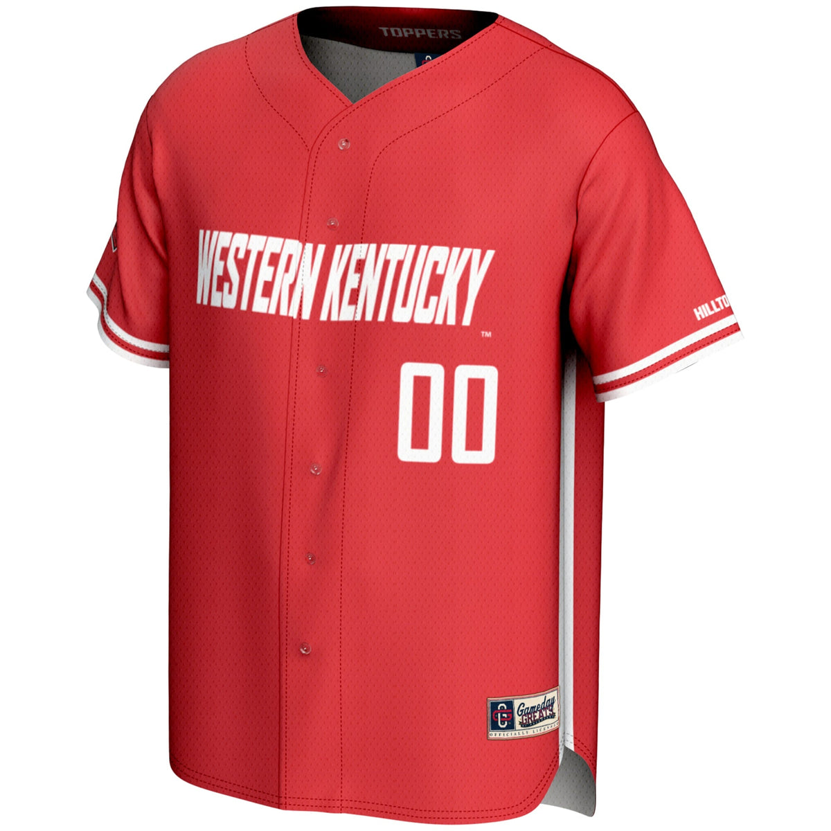 Western Kentucky Hilltoppers NIL Pick-A-Player Lightweight Baseball Jersey - Red product image 3, provided for visual