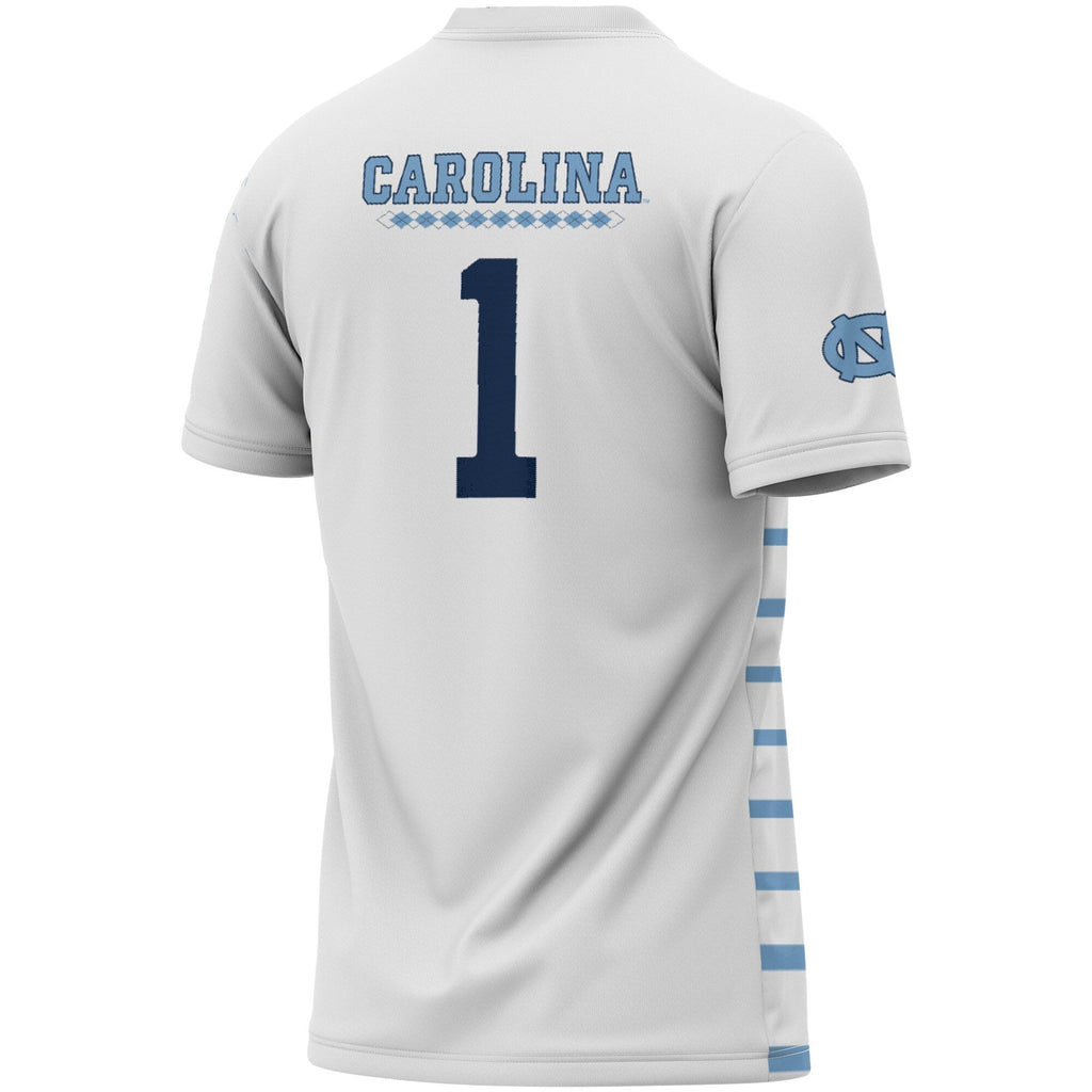 #1 North Carolina Tar Heels Lightweight Soccer Fashion Jersey - White product image 4, provided for visual reference and