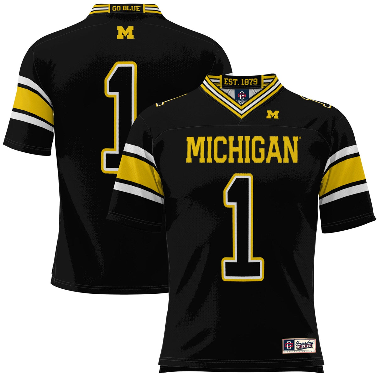 #1 Michigan Wolverines Football Jersey - Black product image 2, provided for visual reference and product detail review