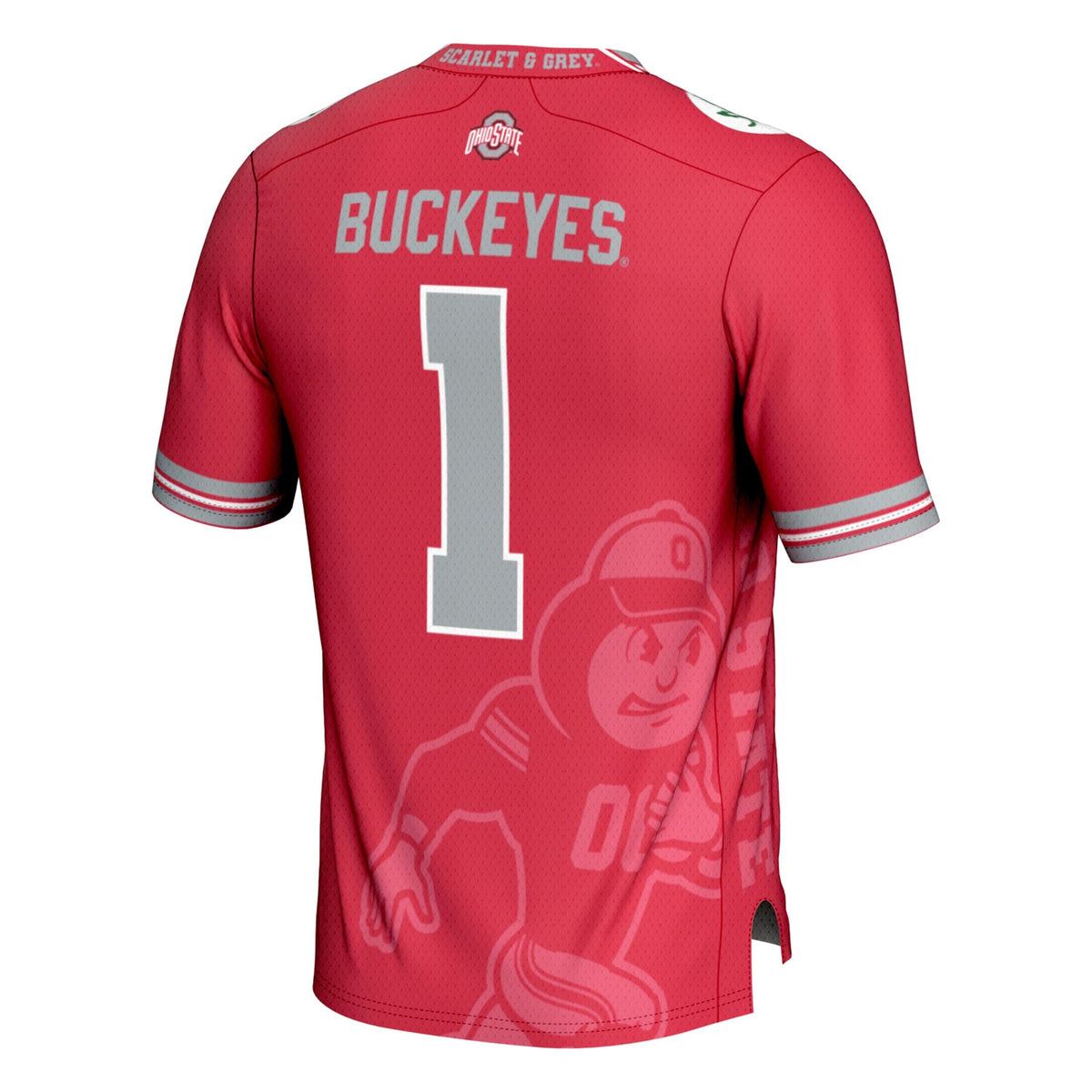 #1 Ohio State Buckeyes Icon Print Football Fashion Jersey - Scarlet product image 4, provided for visual reference and