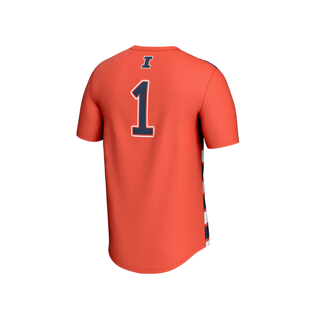 #1 Illinois Fighting Illini Lightweight Soccer Fashion Jersey - Orange product image 4, provided for visual reference and