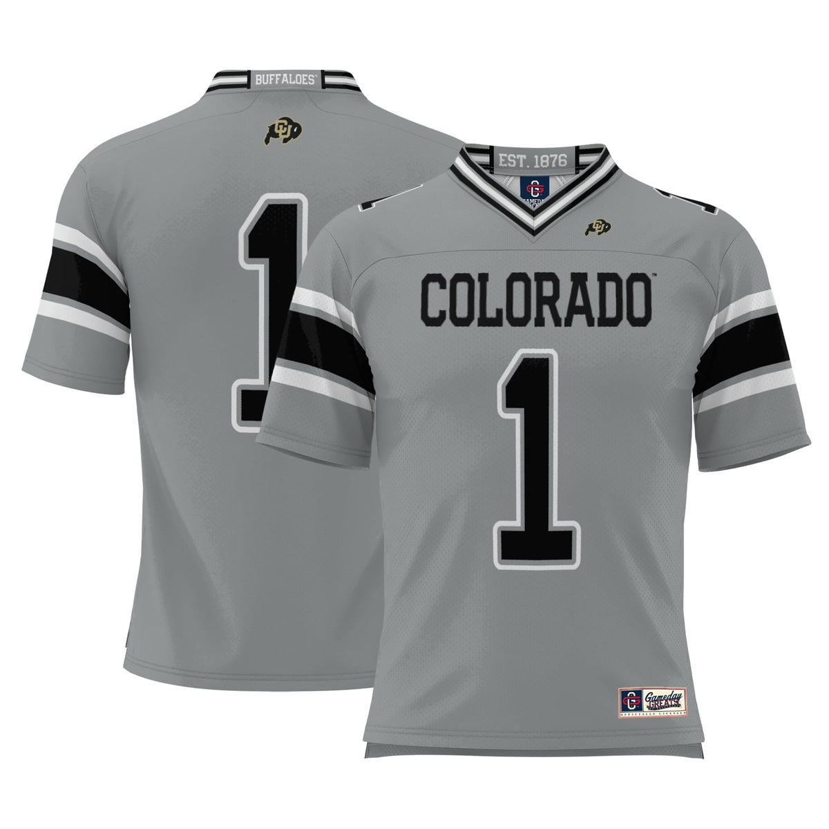 #1 Colorado Buffaloes Endzone Football Jersey - Gray product image 2, provided for visual reference and product detail review