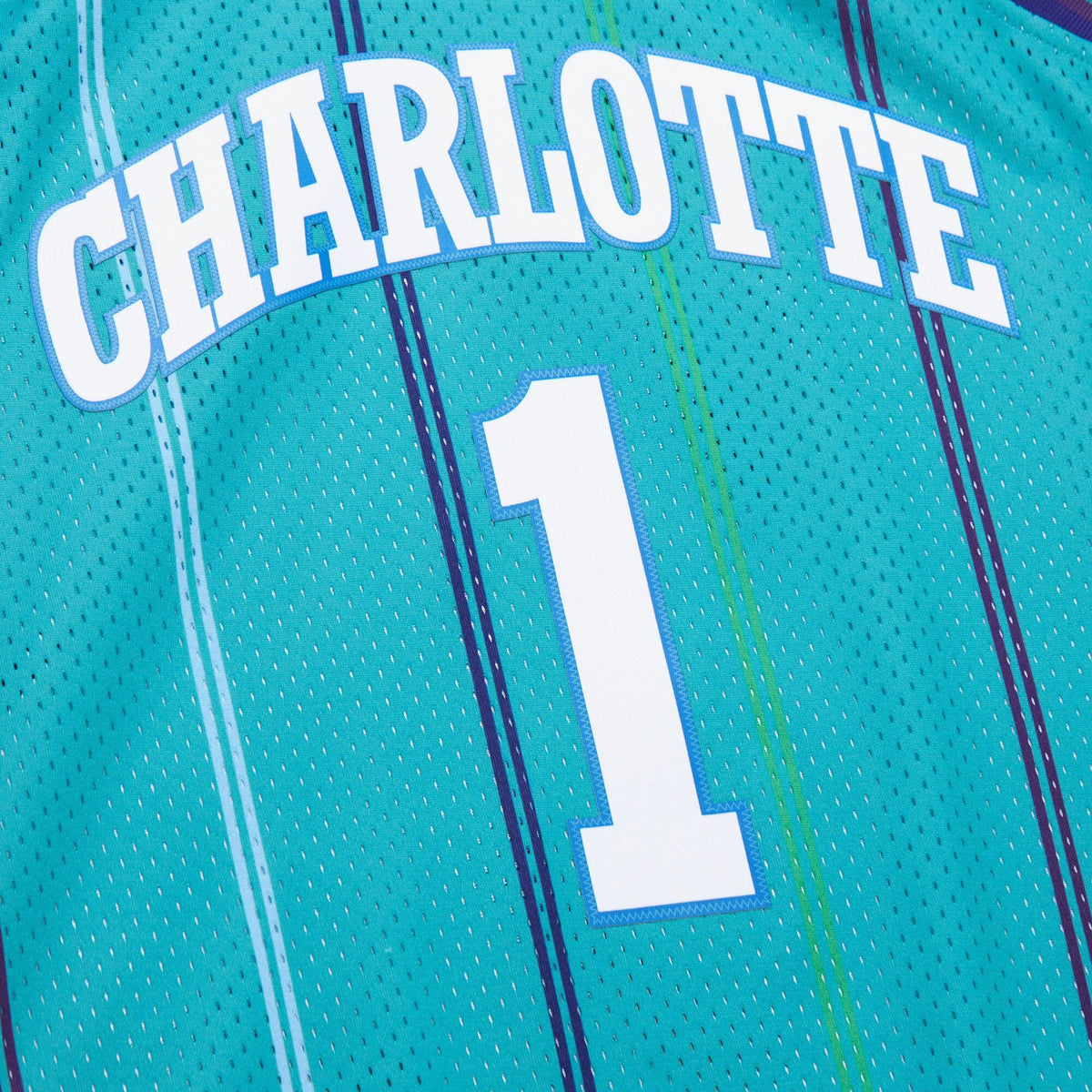 Charlotte Hornets Baron Davis 1999 Swingman Road Authentic Jersey - Teal product image 5, provided for visual reference and